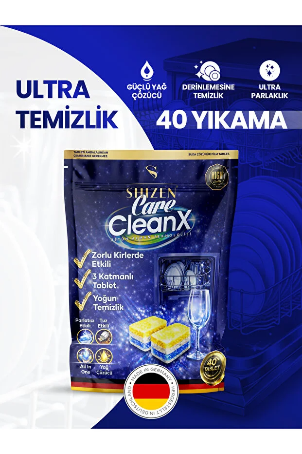 Care CleanX 40’Lı Bulaşık Makinesi Tableti (40Tablet) Hepsi Bir Arada Güçlü Temizlik