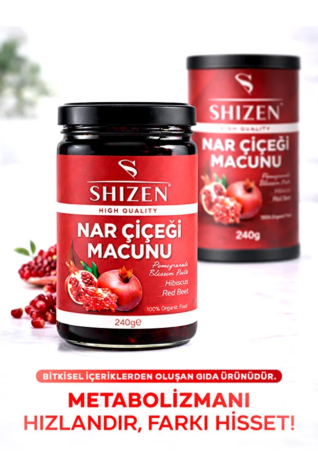 Shizen Nar Çiçeği Macunu 240g Bitkisel Karışım Hibiskus Pancar İçerikli Doğal Macun